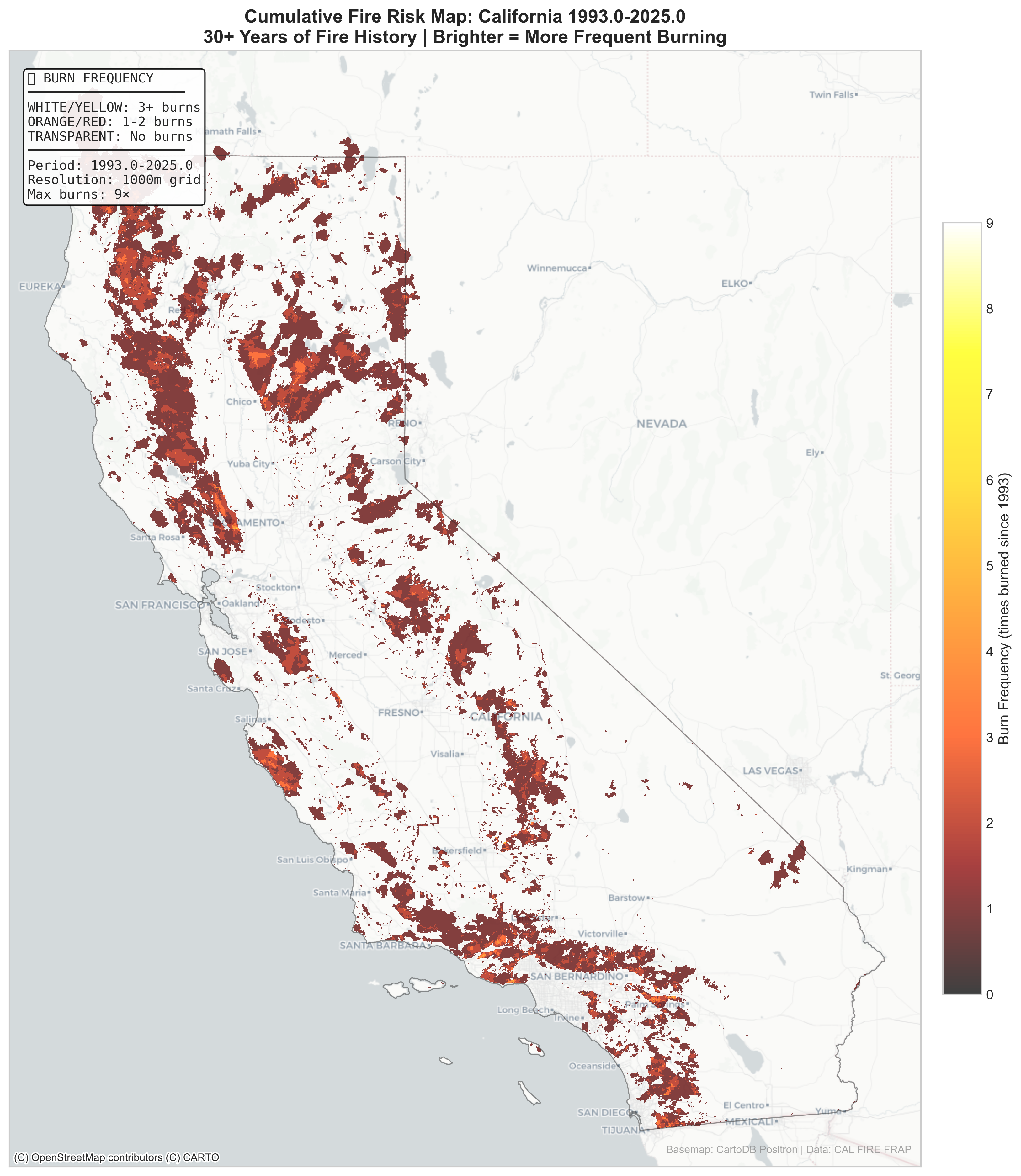 Cumulative Fire Risk Map of California